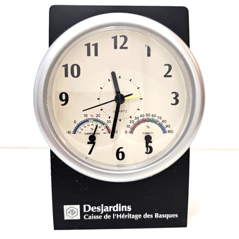 Desjardins Table Clock with Temperature & Humidity